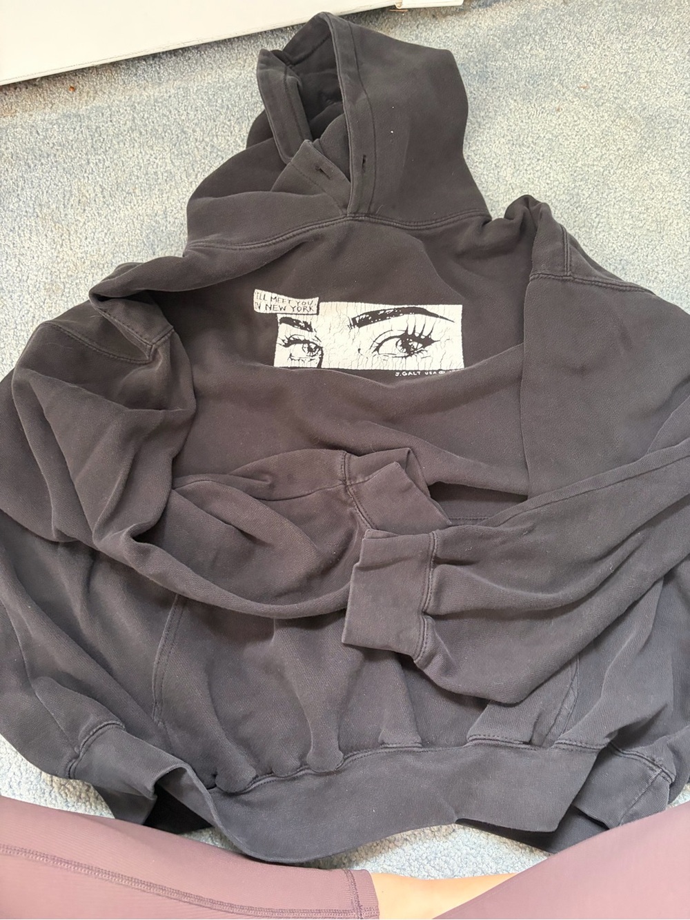 Lucky Brand Black Graphic Hoodie with Eye Print